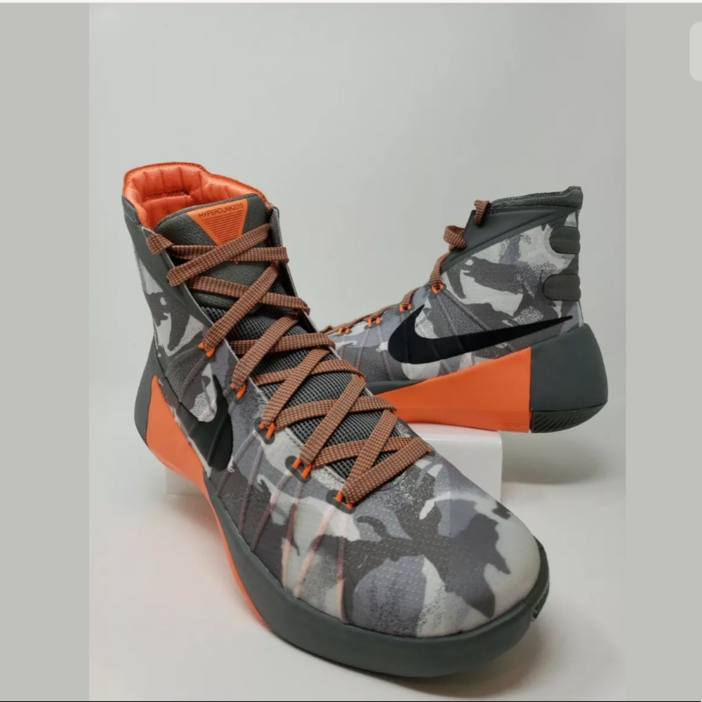 Nike Hyperdunk Camo Gray Orange Size 9.5 12